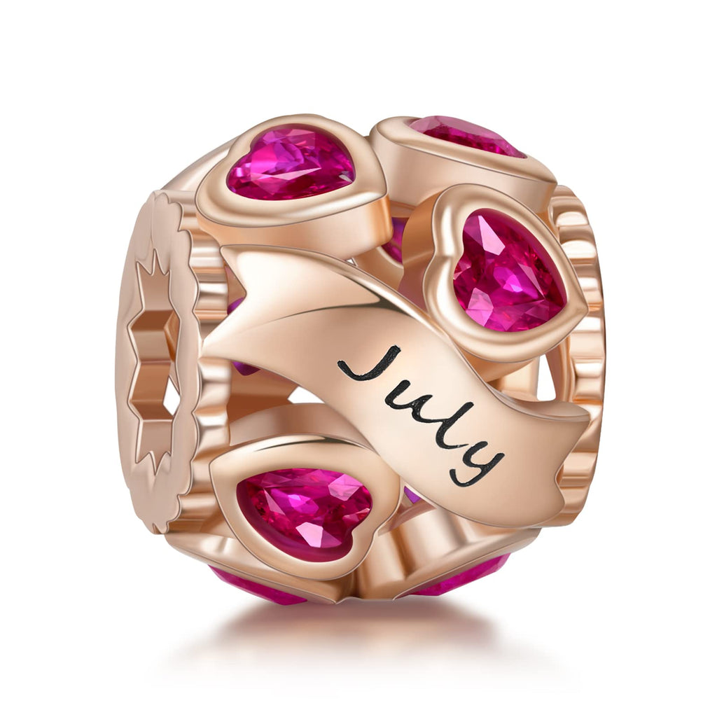 NINGAN Missangas de prata de lei 925 com pedra natal para pulseiras e colares com zircónia cúbica 5A, aniversário, dia da mãe, presentes de joalharia para mulheres e meninas