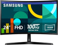 SAMSUNG 24" Essential S3 (S36GD) Series FHD 1800R Curved Computer Monitor, 100Hz, Game Mode, Advanced Eye Comfort, HDMI and D-sub Ports, LS24D366GANXZA