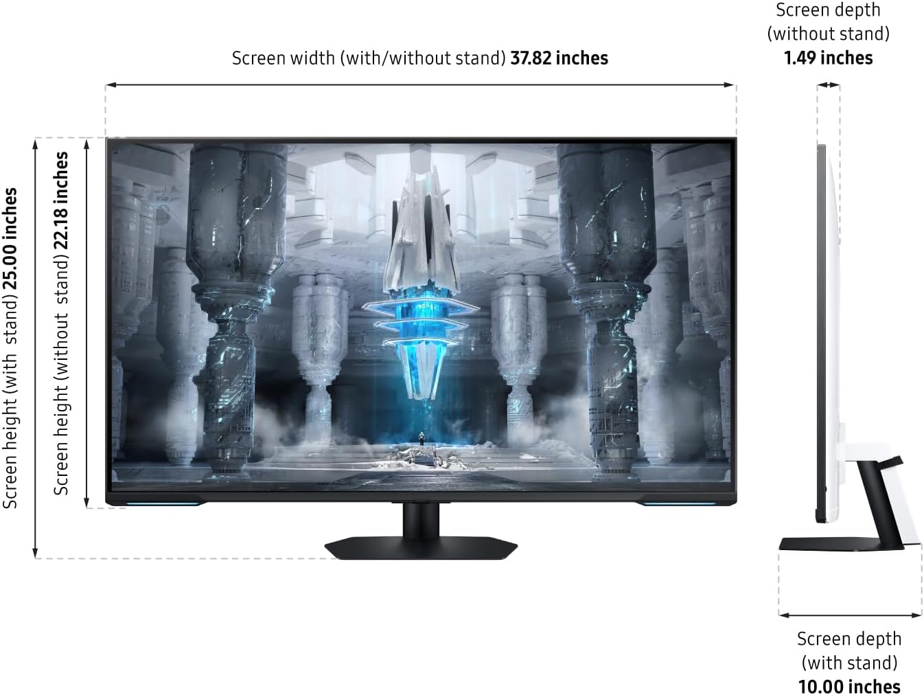 SAMSUNG 43" Odyssey Neo G7 Series 4K UHD Smart Gaming Monitor, 144Hz, 1ms, VESA Display HDR600, Quantum Matrix Technology, AMD FreeSync Premium Pro, LS43CG702NNXZA, Black