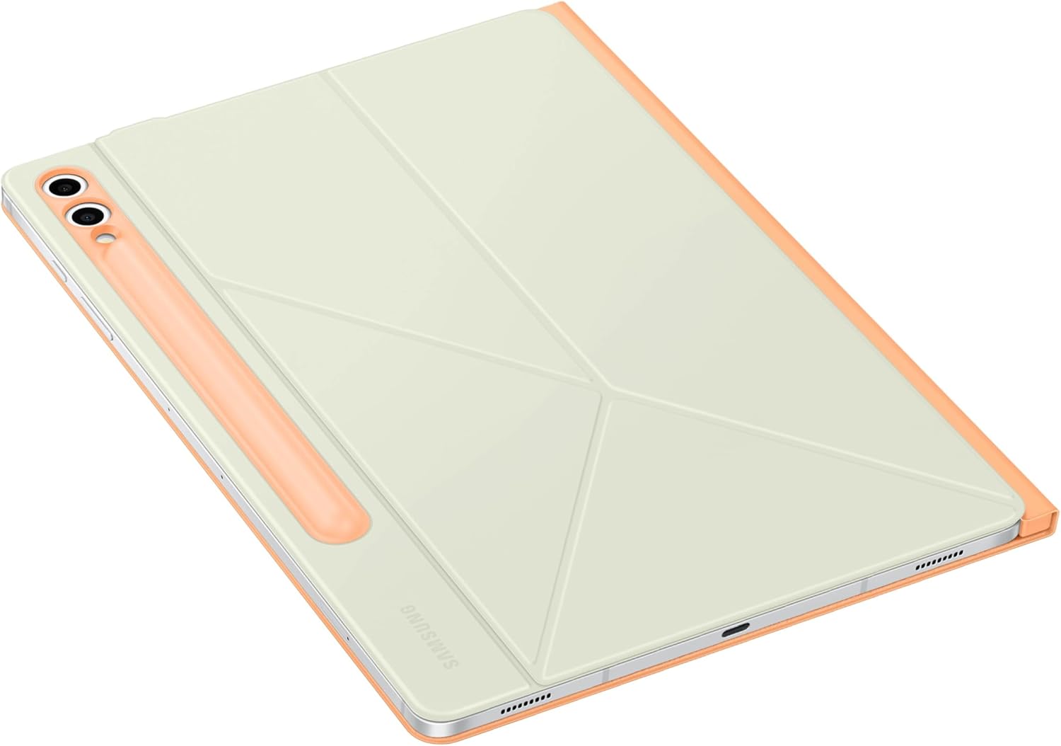 SAMSUNG Galaxy S10+ | Tab S9+ | S9FE+ Smart Book Cover, Tablet Protection Case, Portrait and Landscape Modes, Detachable Platform, Auto Screen On/Off, US Version, Orange