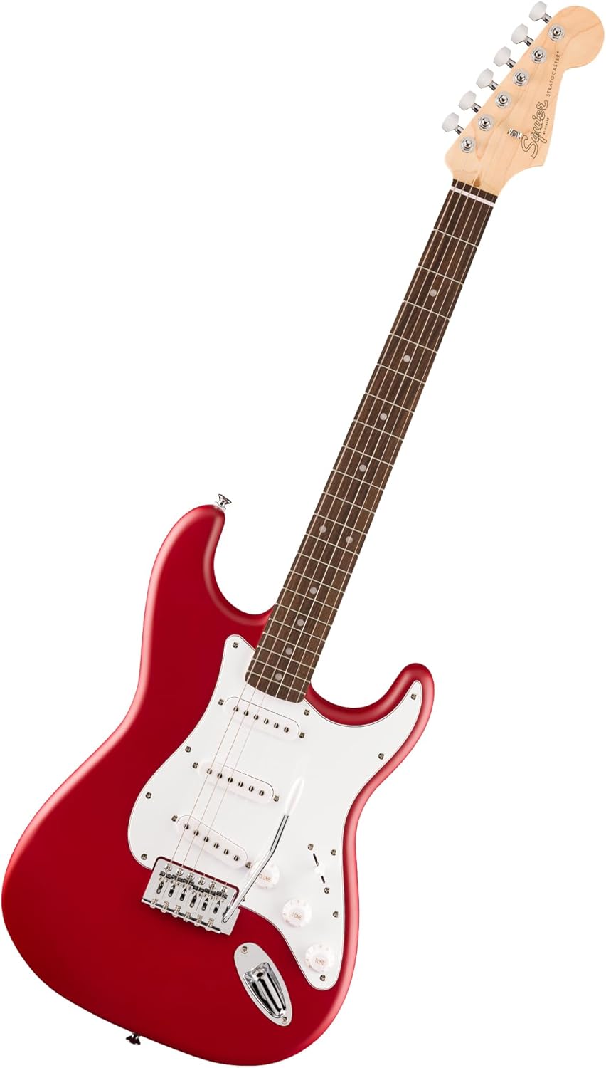 Fender Squier Debut Series Stratocaster Guitarra Eléctrica, Guitarra para Principiantes, con 2 Años de Garantía, Rojo Dakota