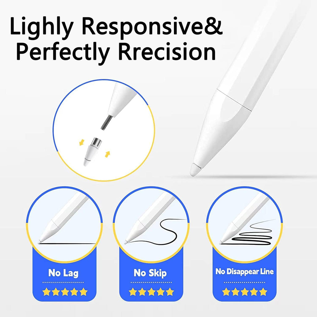 Lapiz para tablet universal, lápis para ecrã tátil, toque de tablet de alta sensibilidade e precisão com 2 pontas substituíveis, compatível com Samsung/Vivo/Xiaomi/Huawei/Smartphone/Android/iOS