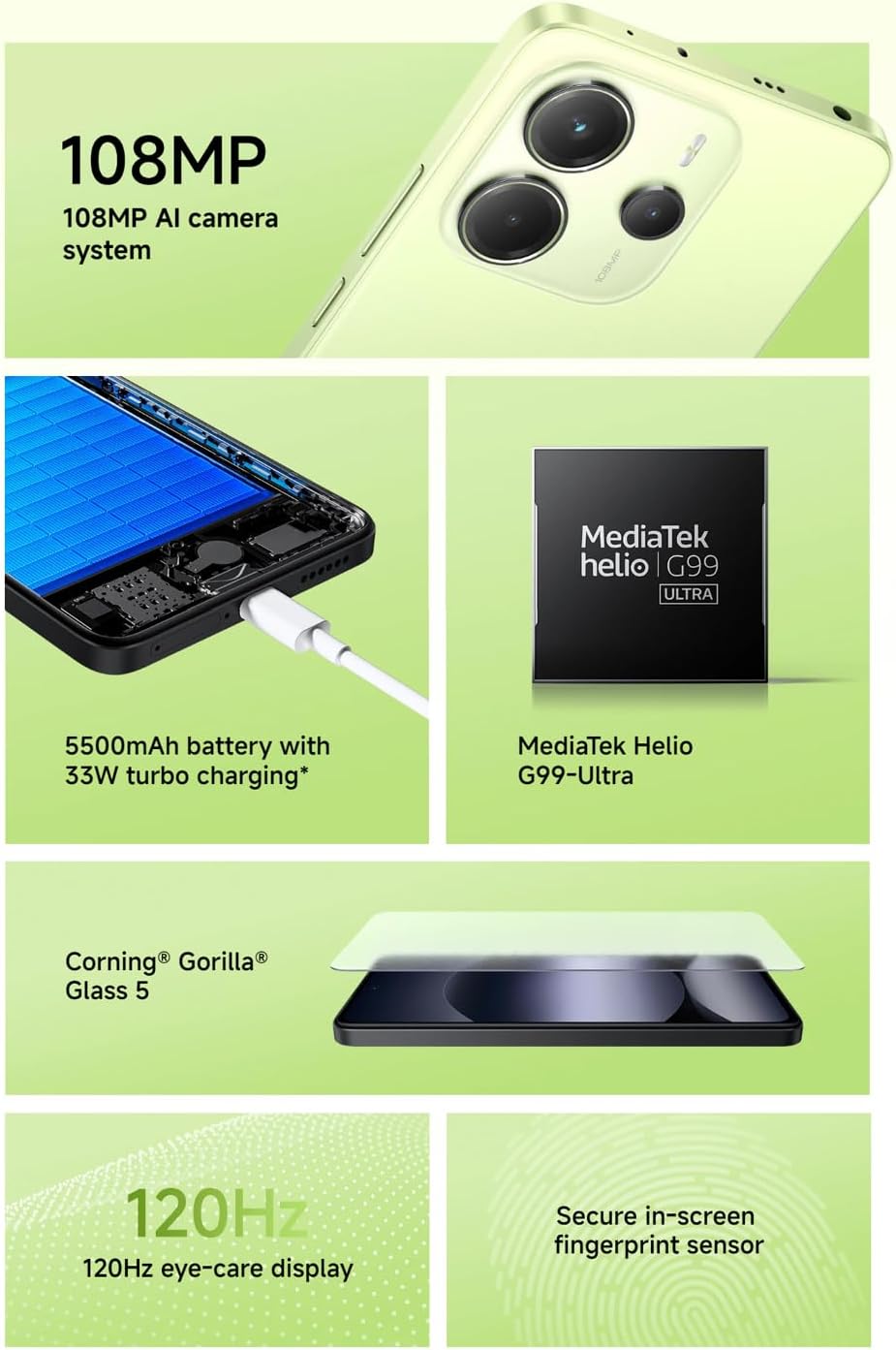 XIAOMI Redmi Note 14 4G 8GB + 256GB Smartphone 5110 mAh Batería, Sin NFC, Con Cargador (Negro)