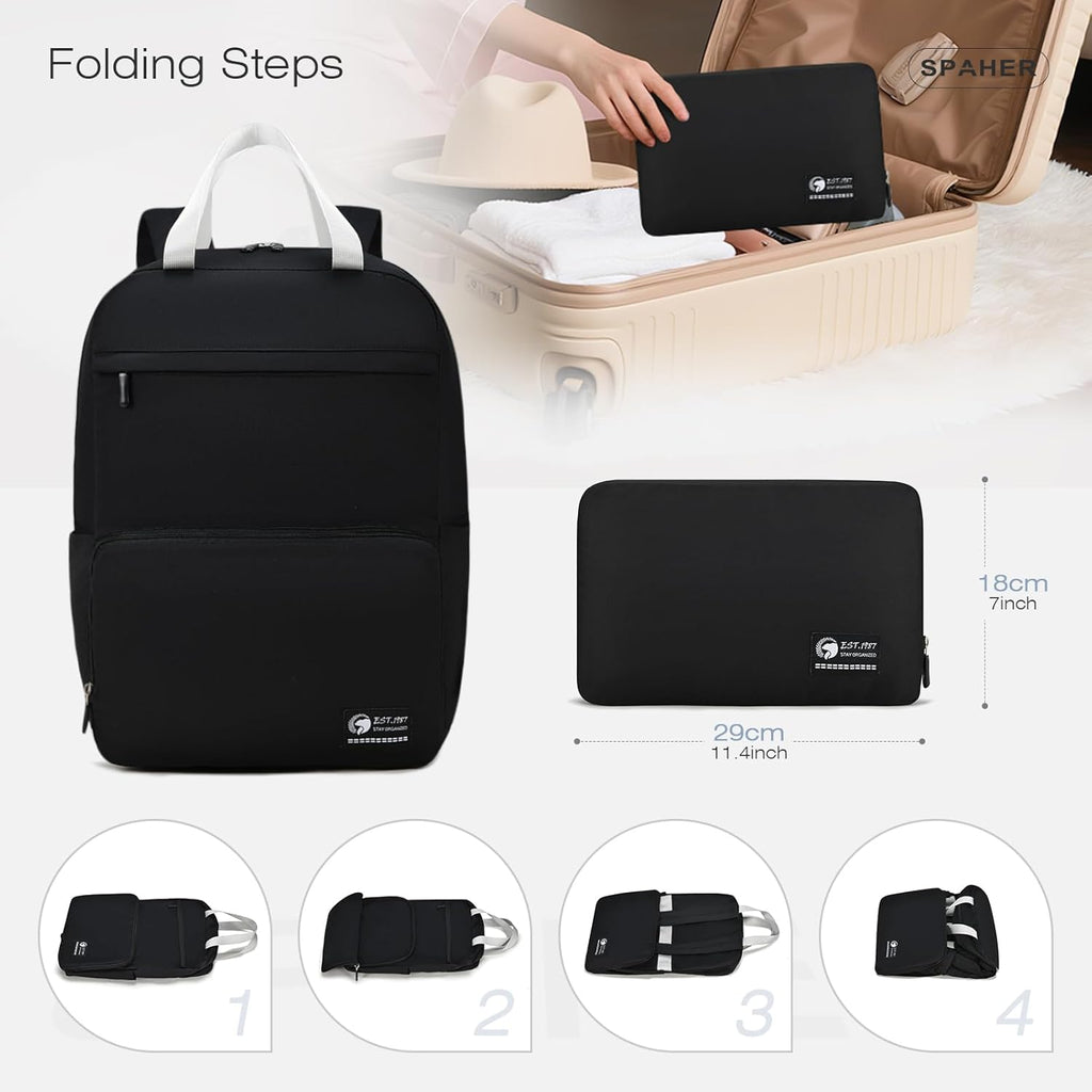 SPAHER Mochila dobrável viagem cabine avion 40 x 30 x 15 British Airways Air Europa Iberia bagagem de mão 20 l mochila escolar pequena casual homem mulher para portátil 14 polegadas Travel Backpack