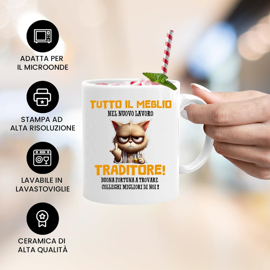 Jungle Mug Caneca de despedida para colega | Caneca divertida traidor | presente adeus para colega | caneca de trabalho | presente de reforma para homem | Caneca divertida para escritório | Presente