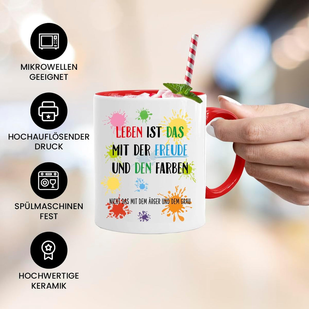 Jungle Mug Caneca com ditado, a vida é a alegria, presente, amigo, namorada, caneca grande, presentes para avó, presente preguiçoso, caneca divertida