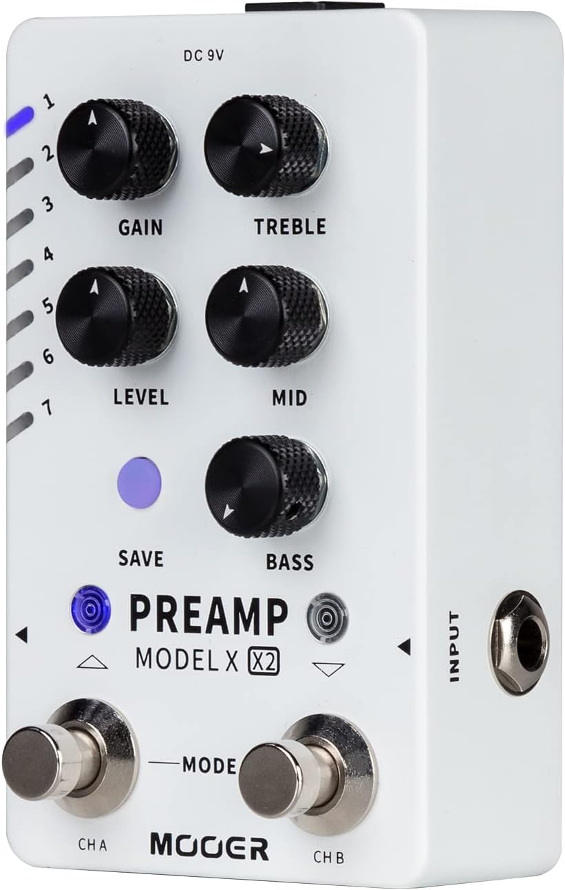 MOOER R7 X2 Stereo Multi Reverb Pedal from Classic Reverb to Modern Ambient, 14 different Reverb types with High Cut, Low Cut, Mix Parameter Knobs and Infinite and Trail-on functions