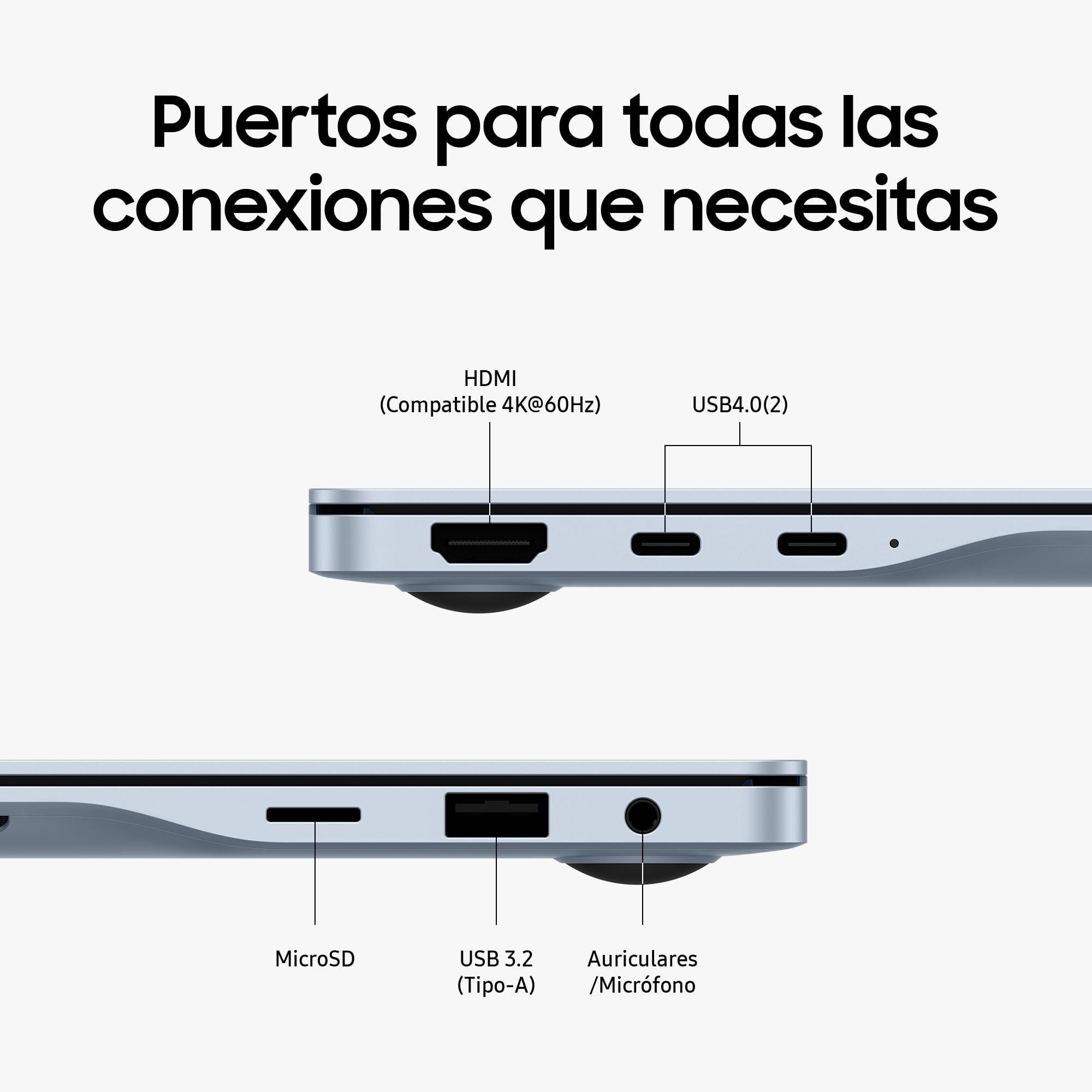 Samsung Galaxy Book4 Edge, computador portátil IA Copilot+, PC HDR de 16", Snapdragon X Elite X1E-84-100, 16GM RAM, 1TB SSD, Qualcomm Adreno GPU, Windows 11 Home, azul, teclado QWERTY espanhol