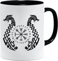 Jungle Mug Caneca Viking nórdica | Caneca de presente para homens idosos, pai, avô, caneca de café, design viking, design de caveira e martelo de Thors (VIKING022)