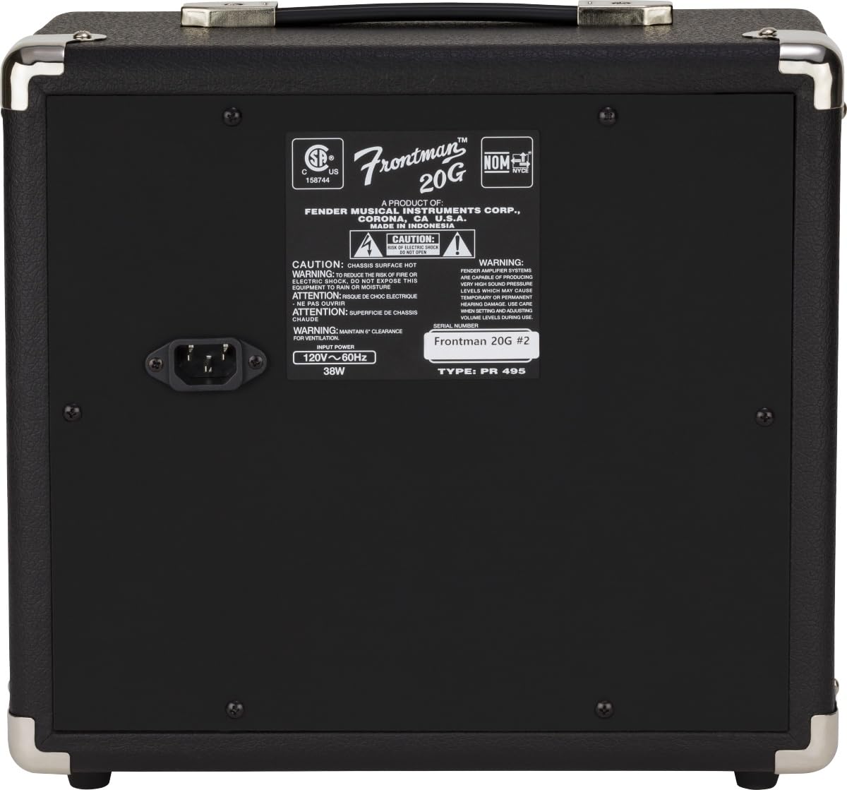 Fender Frontman 20G Combo Amplifier for Guitar, Wide Studio Ideal for Electric Guitar