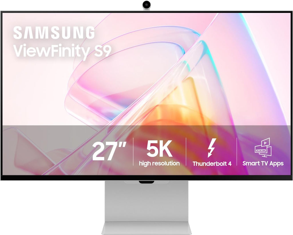 Samsung 27" ViewFinity S9 Series 5K Computer Monitor, Thunderbolt 4, DisplayPort, Matte Display, 4K Slimfit-Camera, Slim Metal Design, AirPlay, Smart-TV Apps, Gaming Hub, LS27C900PANXZA