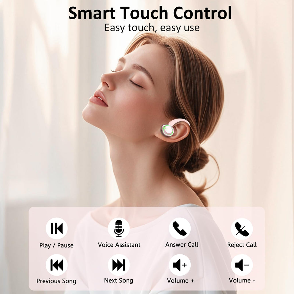 Bluetooth Headphones, Mpermeable Wireless Noise Cancelling Headphones ENC and 4 HD Mics, Sports Bluetooth Headphones with HiFi Stereo, Wireless Earbuds with Display