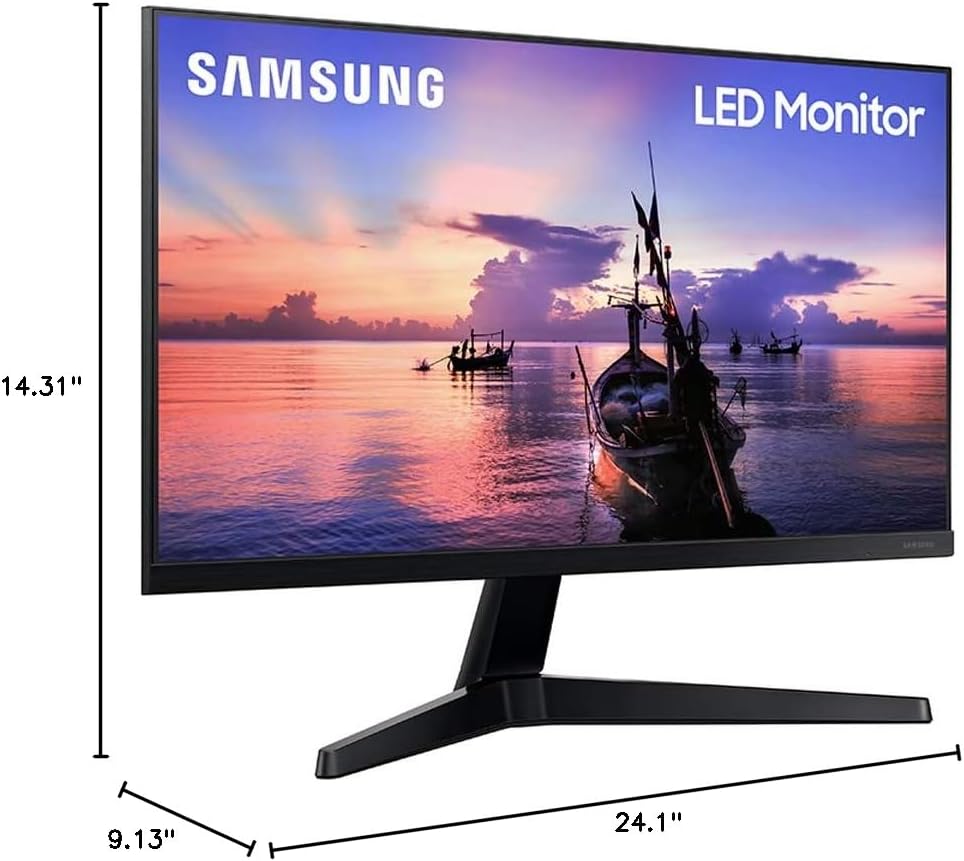 Samsung 27' T35F Series FHD 1080p Computer Monitor, 75Hz, IPS Panel, HDMI, VGA (D-Sub), AMD FreeSync, Wall Mountable, Game Mode, 3-Sided Border-Less, Eye Care, LF27T350FHNXZA