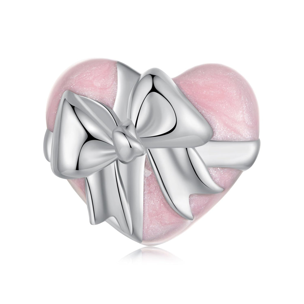 NINGAN Colgante Charms de plata esterlina 925 "I Love You colgante en forma de corazón de zircon brillante adecuado para pulseras de mujer collar regalo de San Valentín