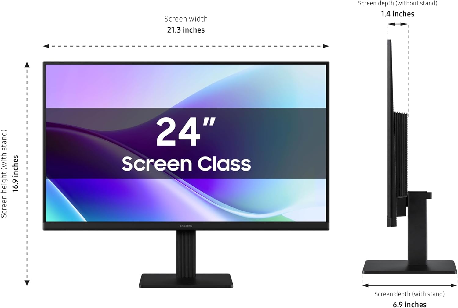 Samsung 24" S3 (S32GF) FHD High Resolution 120Hz Monitor with IPS Panel, Flicker Free, Eye Saver Mode, LS24F320GANXZA, 2025