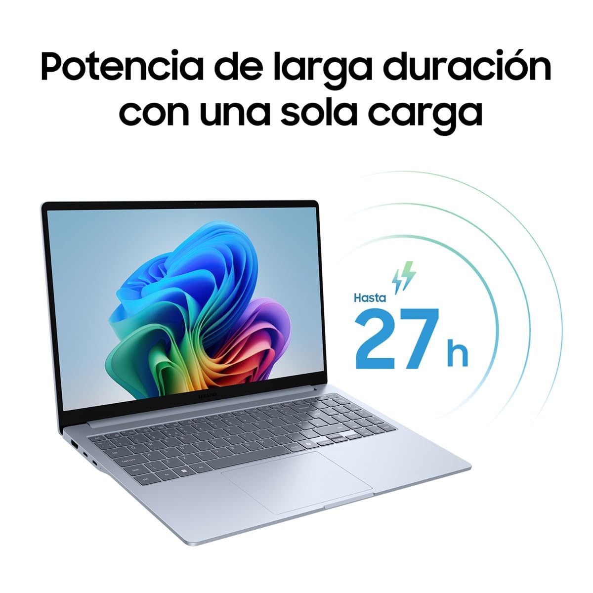 Samsung Galaxy Book4 Edge, computador portátil IA Copilot+, PC HDR de 16", Snapdragon X Elite X1E-84-100, 16GM RAM, 1TB SSD, Qualcomm Adreno GPU, Windows 11 Home, azul, teclado QWERTY espanhol