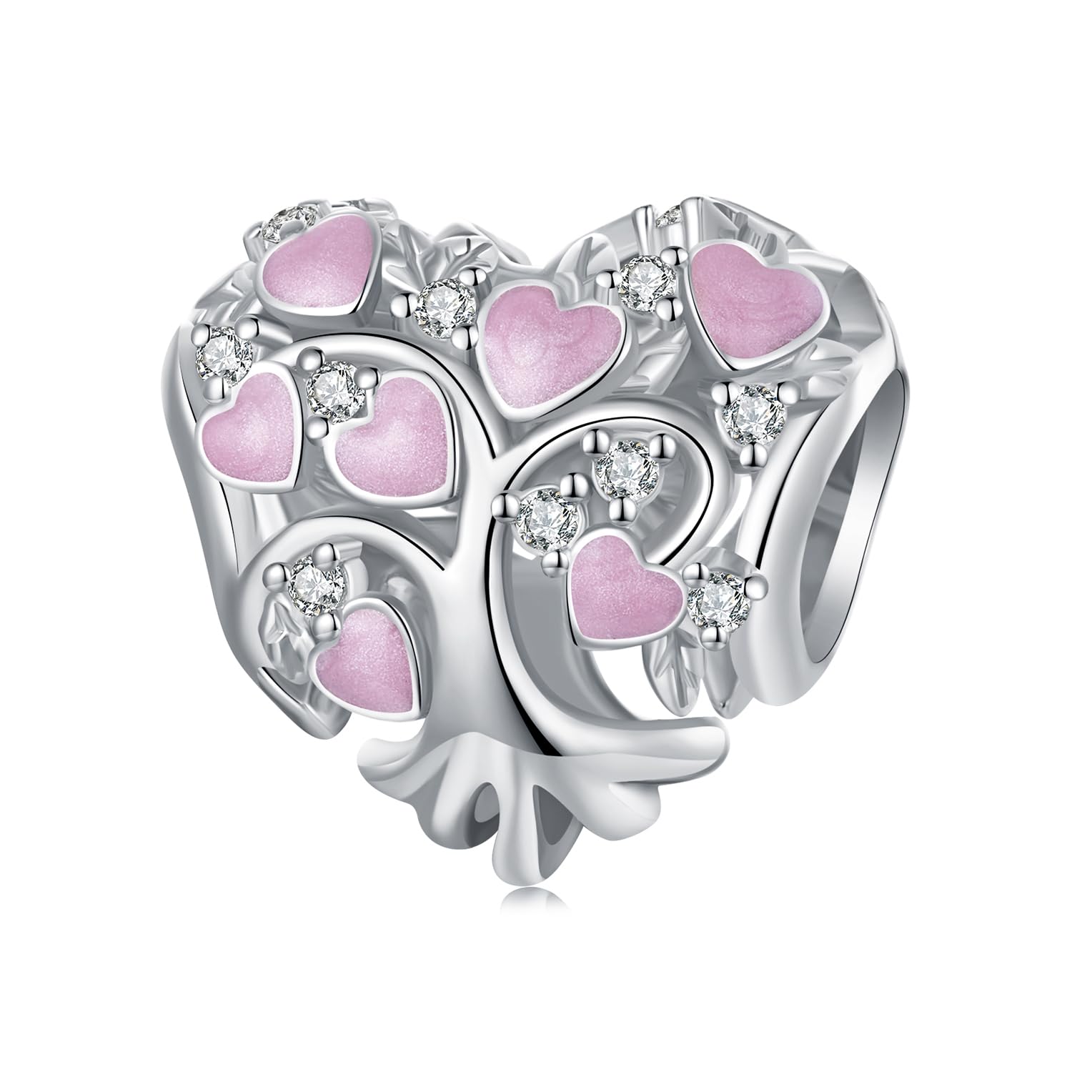NINGAN Colgante Charms de plata esterlina 925 "I Love You colgante en forma de corazón de zircon brillante adecuado para pulseras de mujer collar regalo de San Valentín