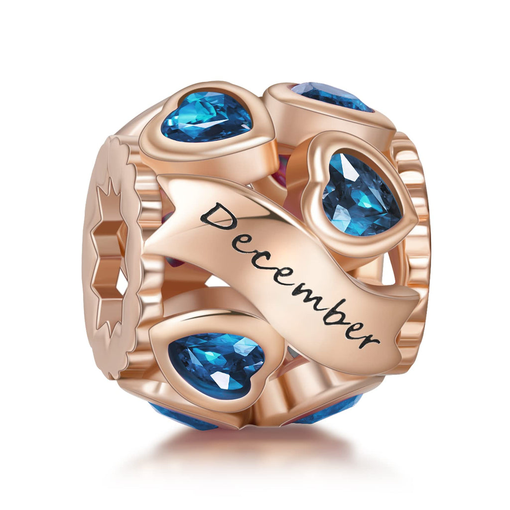 NINGAN Missangas de prata de lei 925 com pedra natal para pulseiras e colares com zircónia cúbica 5A, aniversário, dia da mãe, presentes de joalharia para mulheres e meninas