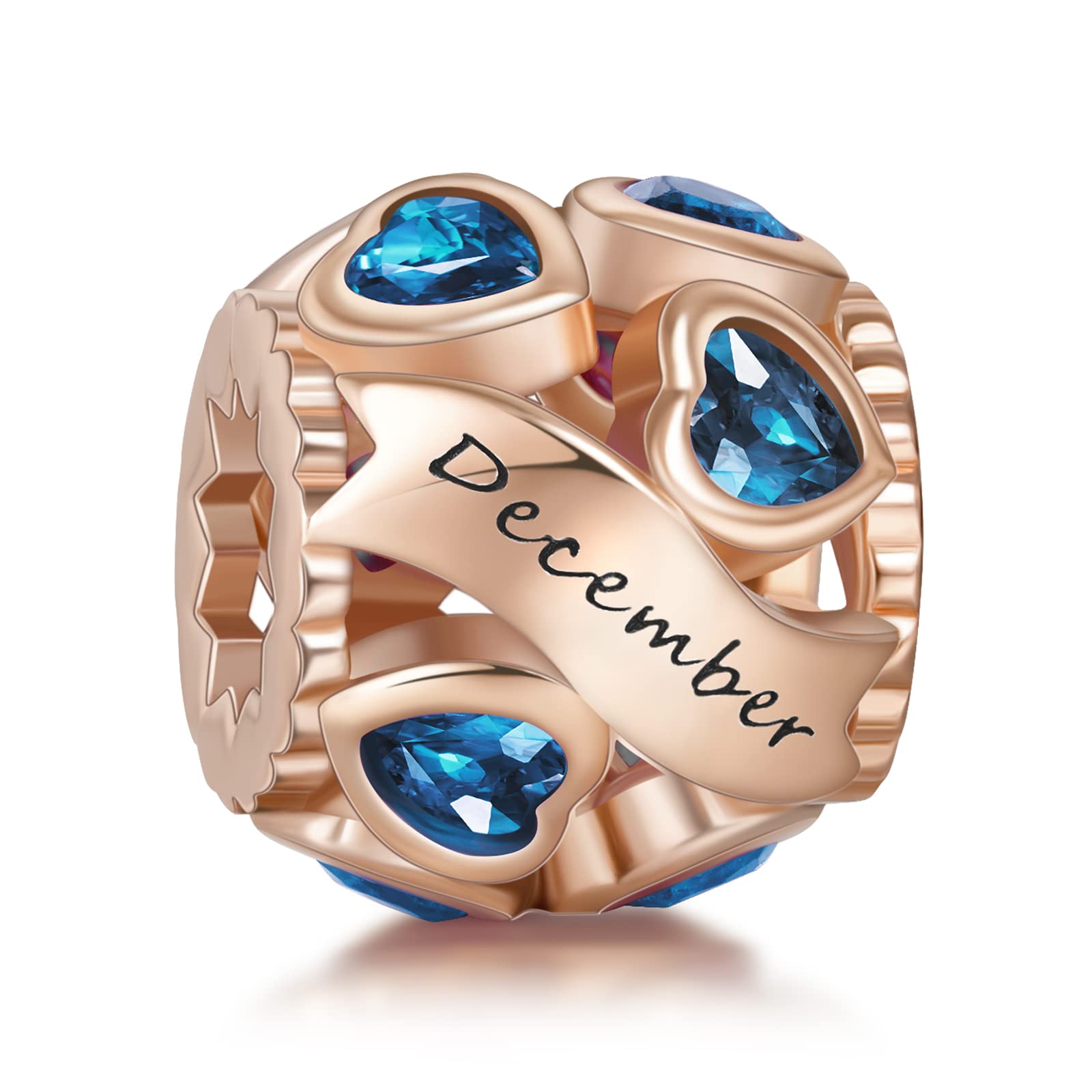 NINGAN Missangas de prata de lei 925 com pedra natal para pulseiras e colares com zircónia cúbica 5A, aniversário, dia da mãe, presentes de joalharia para mulheres e meninas