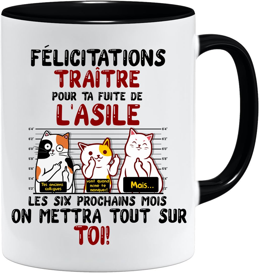 Jungle Mug Caneca da colega | Parabéns Traidor | Presente de saída para homem e mulher | Ideia de humor | Retiro (branco)