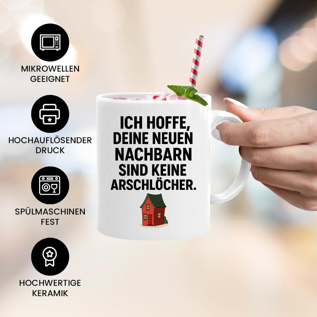 Jungle Mug Caneca divertida para se mudar | Espero que os seus novos vizinhos não sejam s | Presente divertido para despedida de casa novo apartamento