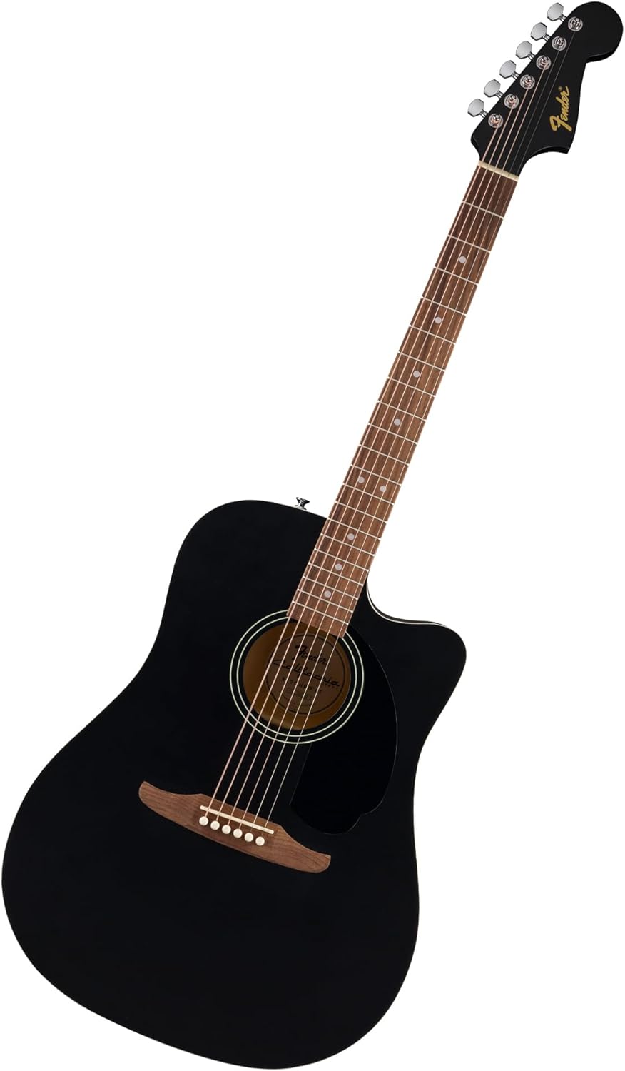 Fender CA Debut Guitarra Redondo Dreadnought CE Acústica, Guitarra para Principiantes, con 2 Años de Garantía, Black