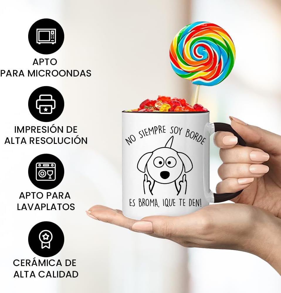 Presente colega trabalho | Caneca de café com mensagem Nem sempre sou borda | Presentes originais para homem e mulher | Presentes divertidos