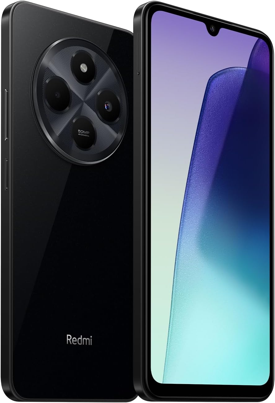 XIAOMI Redmi 14C - Smartphone de 4+128GB, Pantalla de 6.88” 120Hz LCD HD+, MediaTek Helio G81 Ultra, cámara Dual con IA de 50MP, 5160mAh, NFC, Negro (Versión ES)