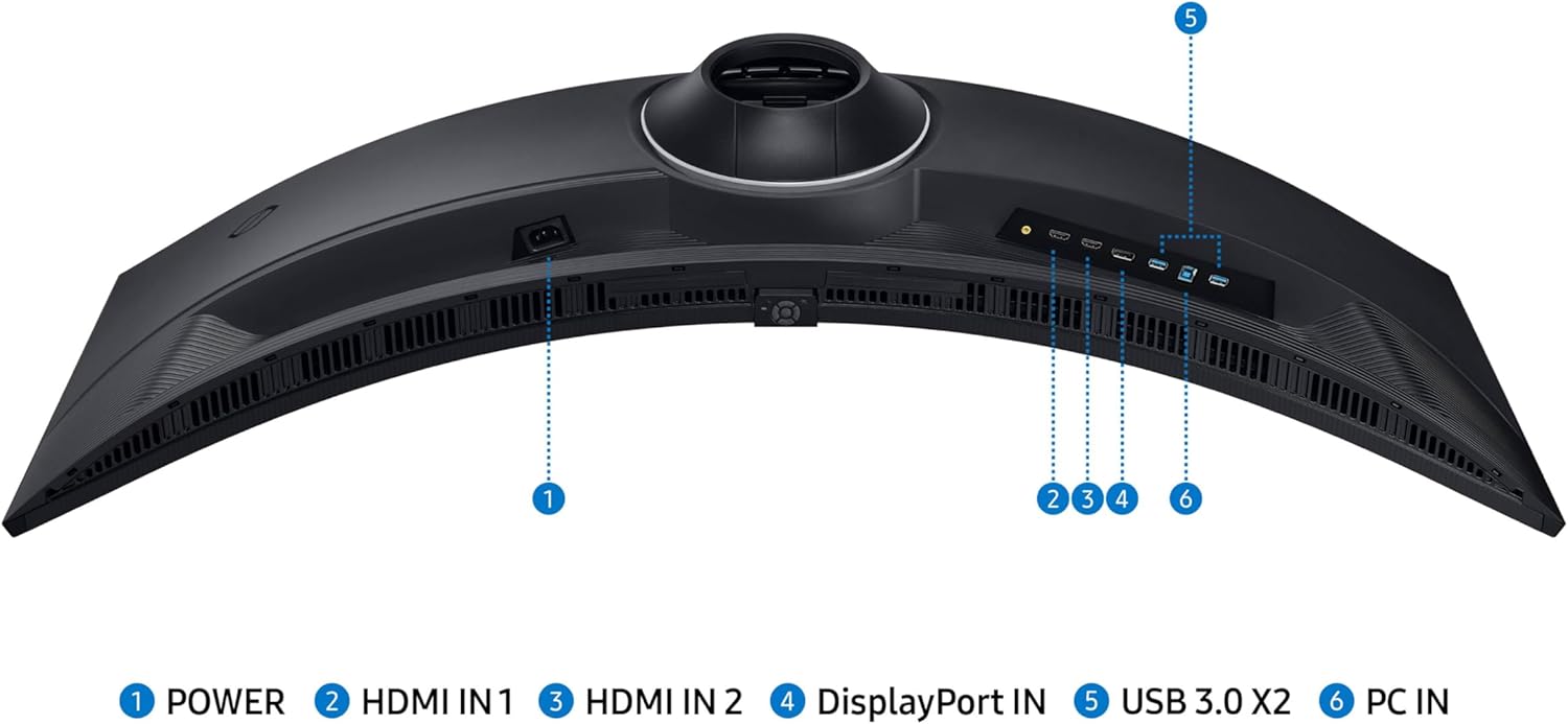 SAMSUNG 49" Odyssey G9 (G95C) Series DQHD 1000R Curved Gaming Monitor, 240Hz, 1ms(GtG), DisplayHDR 1000, AMD FreeSync Premium Pro, Eye Saver Mode, Auto Source Switch+, LS49CG950ENXZA, 2024