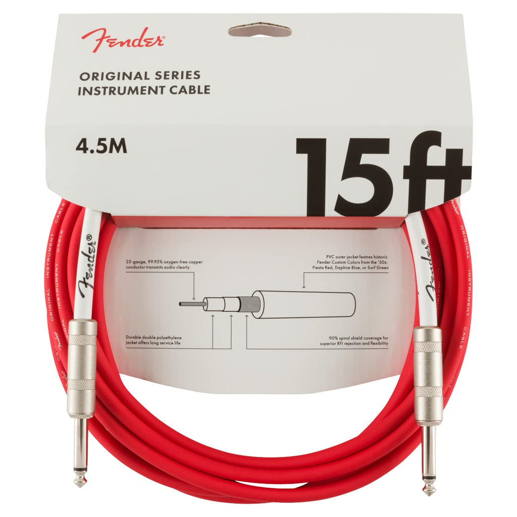 Fender Cables para instrumento serie Contour™(10FT STR/STR) Lake Placid Blue