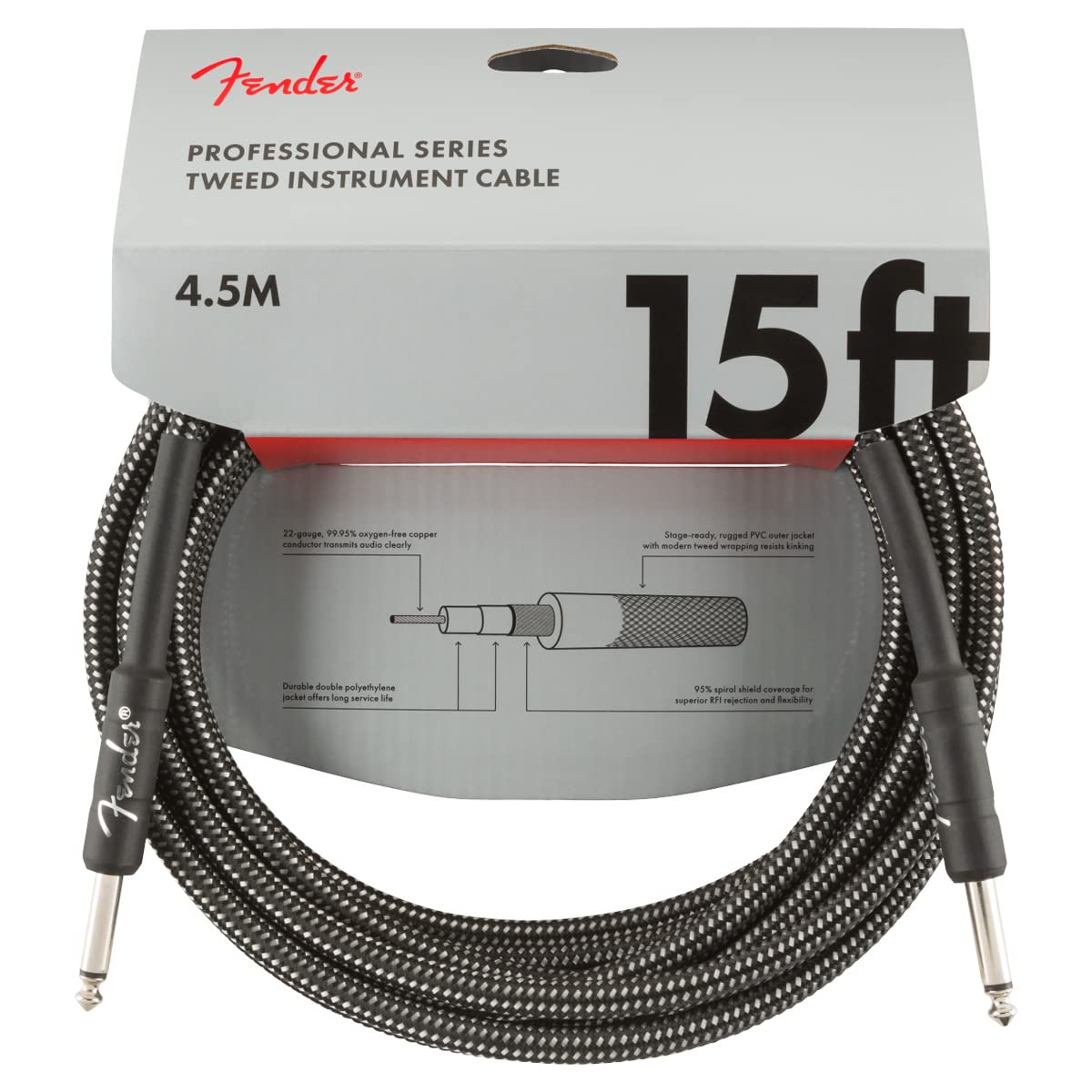 Fender PRO 10 ANGL INST CABLE BLK