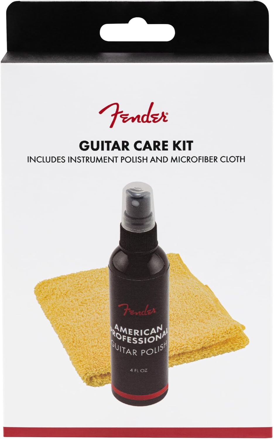Fender® POLISH & SHOP CLOTH - Juego de 2 abrillantadores para guitarra profesional (118 ml) y gamuza de microfibra Shop-Cloth.