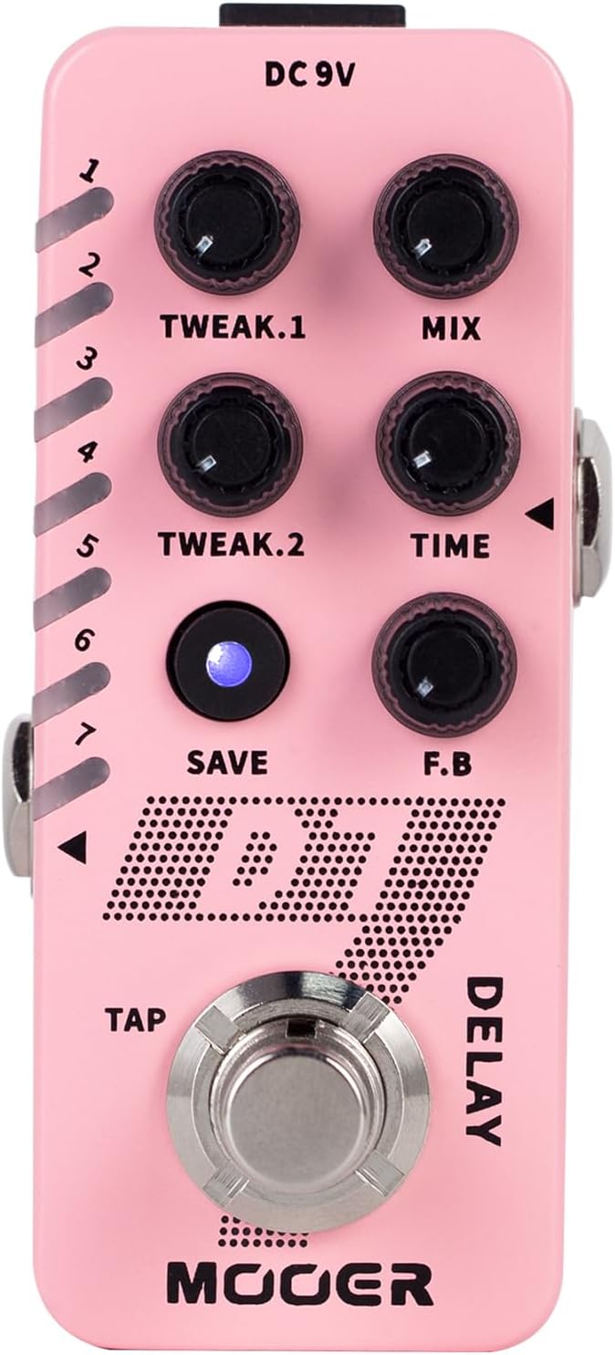 MOOER R7 Guitar Reverb Pedal, 7 Different, Rich and Classic Reverb Types With High Cut, Low Cut, Trail On Function, Buffer Bypass, Storable preset