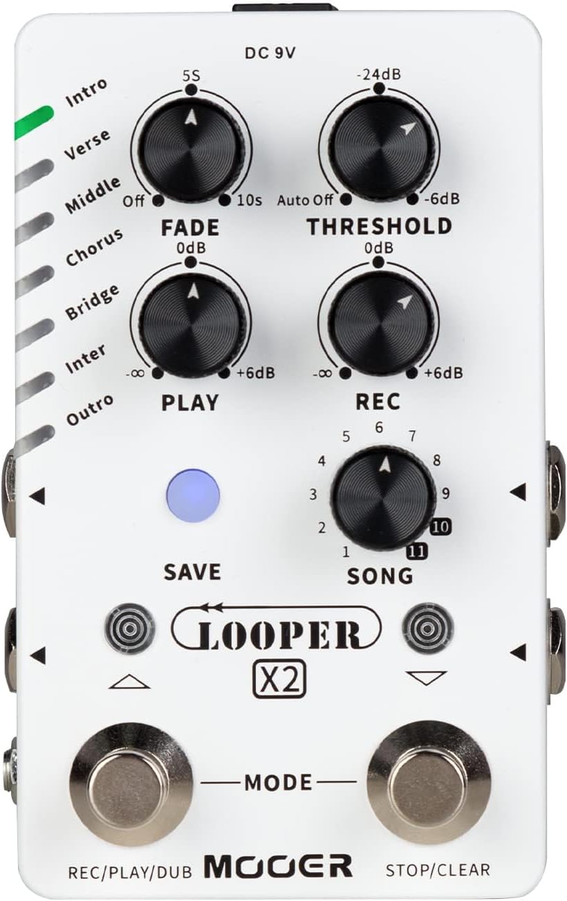 MOOER R7 X2 Stereo Multi Reverb Pedal from Classic Reverb to Modern Ambient, 14 different Reverb types with High Cut, Low Cut, Mix Parameter Knobs and Infinite and Trail-on functions