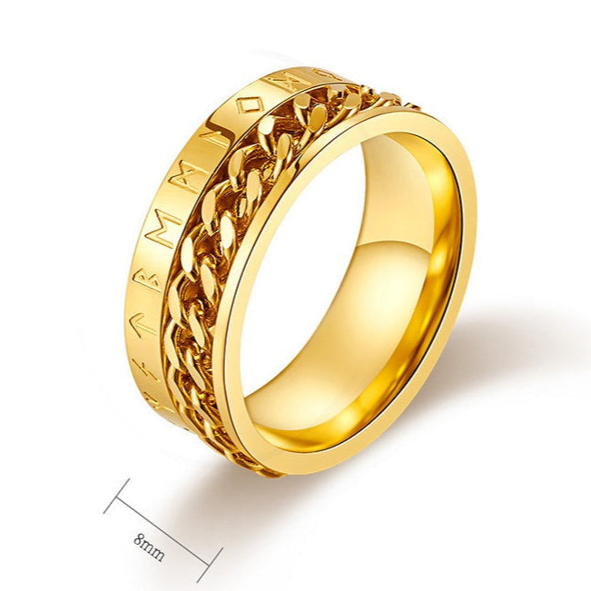 Nordic Chain Ring in Titanium Steel