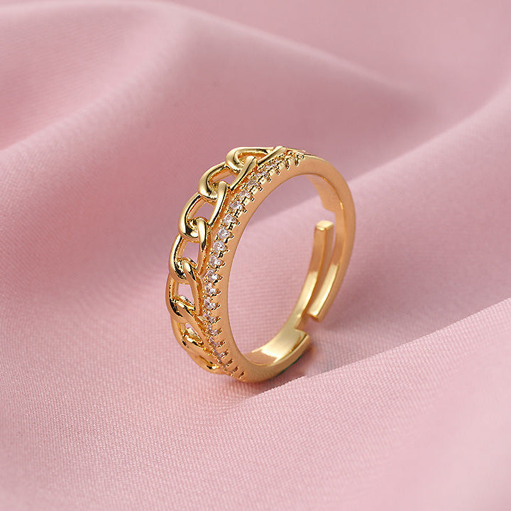 Anel Corrente com Zircónia