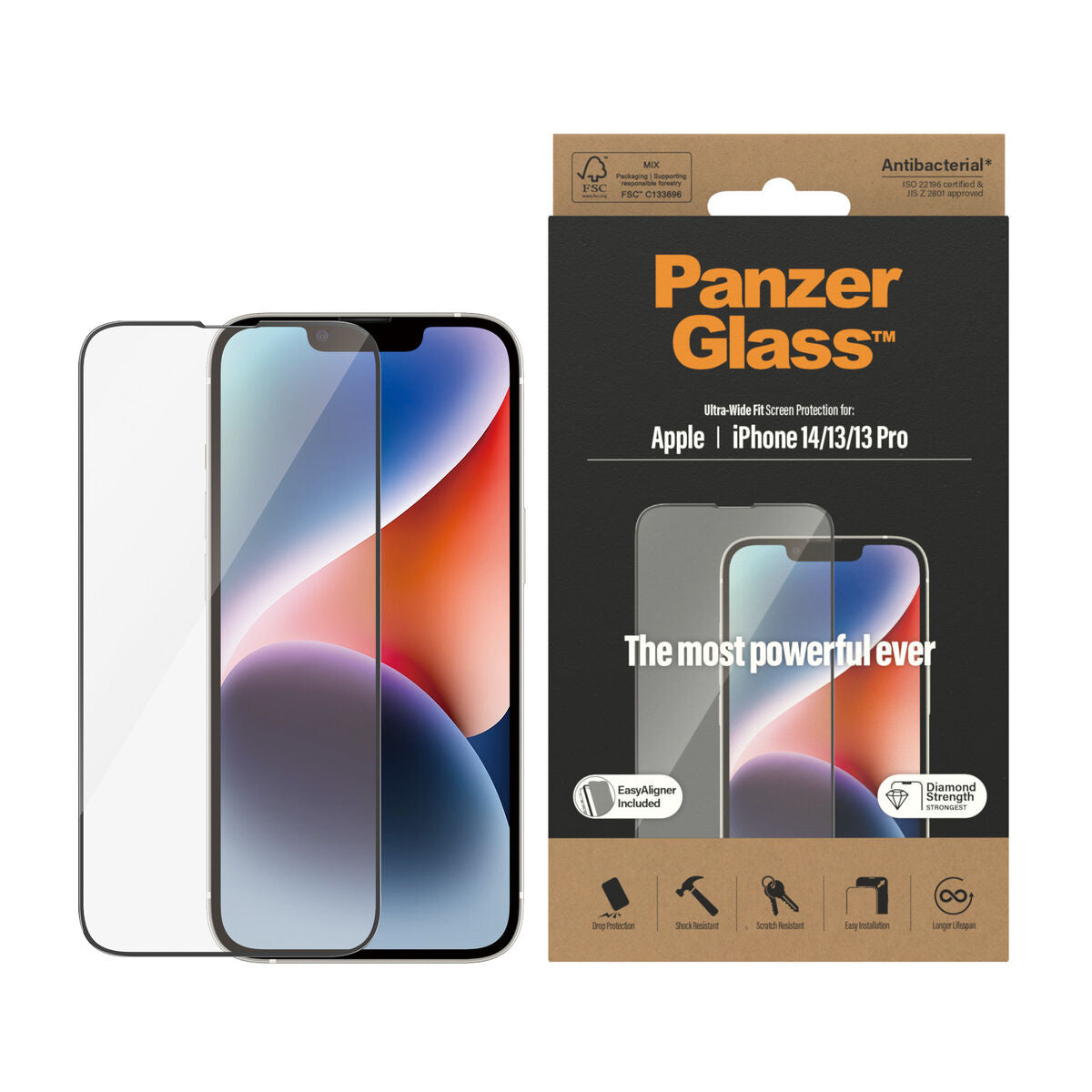 Panzer Glass 2783 screen protector for Apple iPhone 13 Pro, iPhone 13, and iPhone 14.