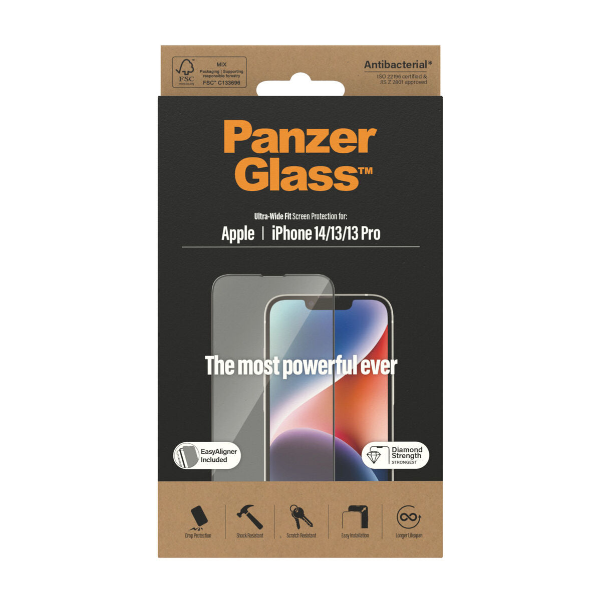 Panzer Glass 2783 screen protector for Apple iPhone 13 Pro, iPhone 13, and iPhone 14.