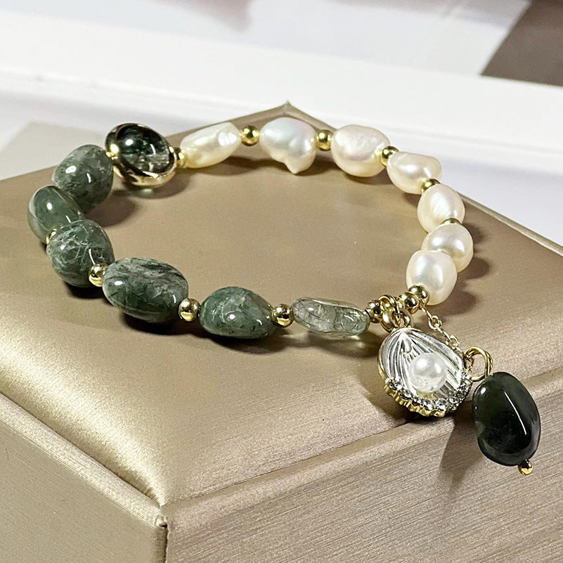 Natural Crystal Bracelet – Rutilated Green Quartz