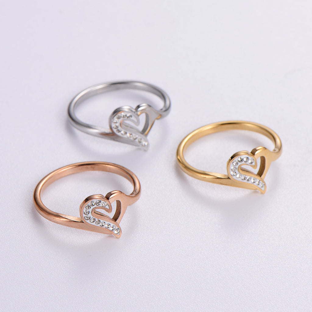 Stainless Steel Heart Ring