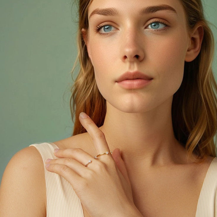 Anel Simples com Moissanite