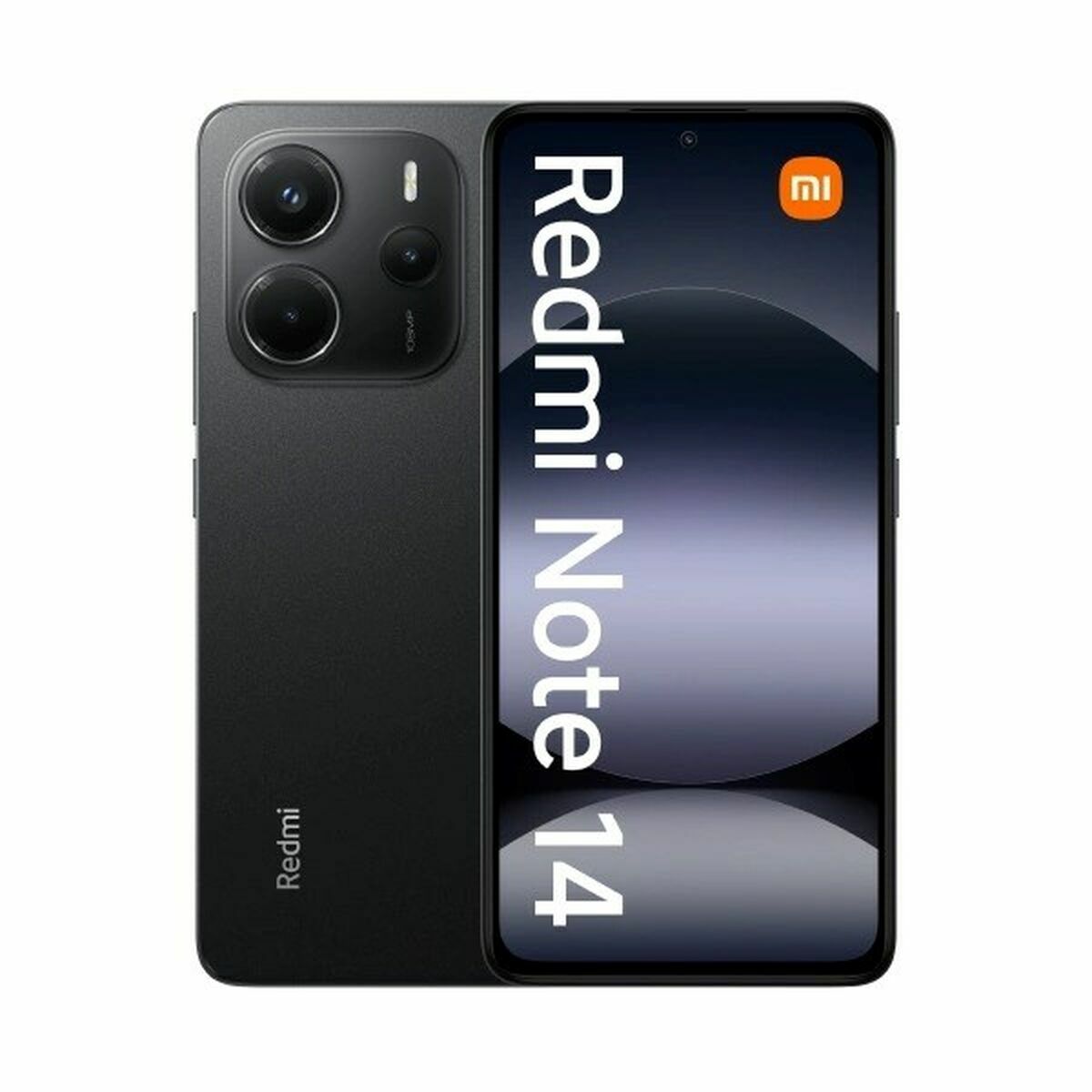 Smartphone Xiaomi Redmi Note 14, pantalla de 6,67", 6GB RAM, 128GB almacenamiento, color Negro Medianoche.