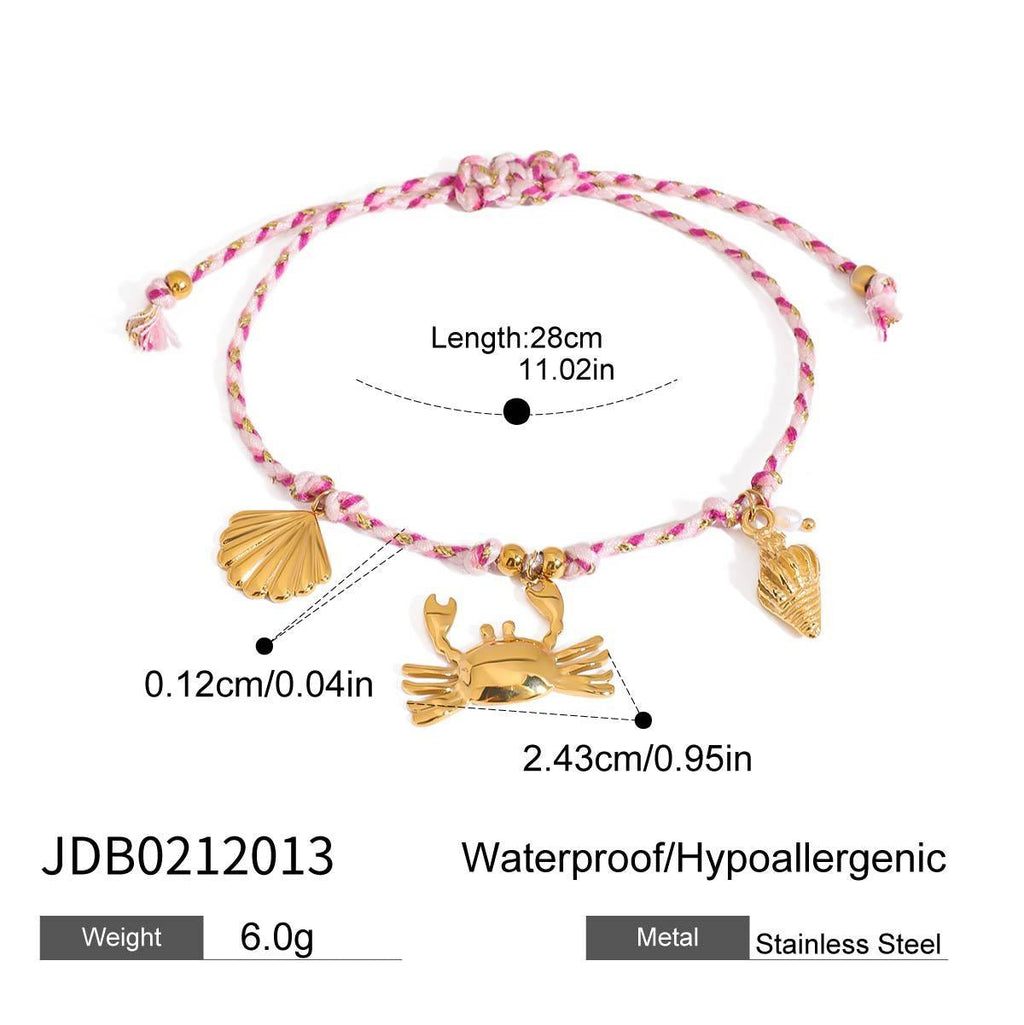 Pulseira Náutica em Corda Trançada com Aço Inoxidável