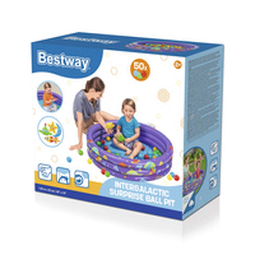 Bestway Piscina Insuflável Infantil 3 Argolas com Bolas 102x25 cm +2 Anos Interior e Jardim 52466