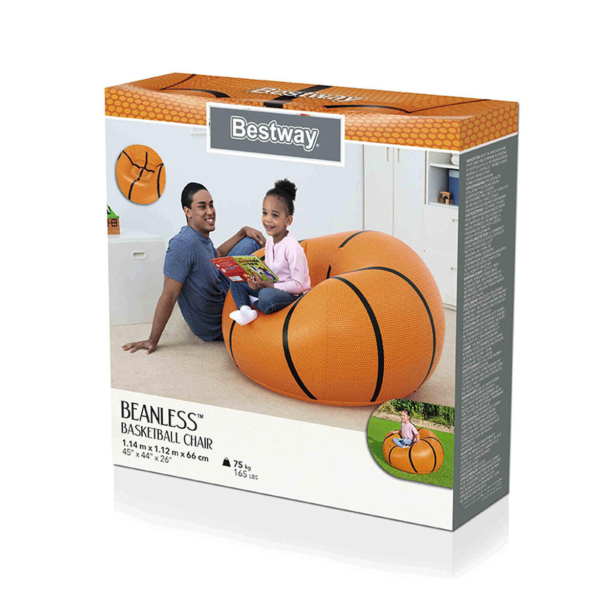 Bestway Poltrona Inflável Gigante Basquete 114x112x66 cm +6 Anos Interior e Jardim 75103
