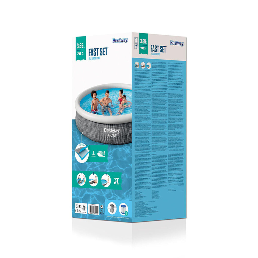 Bestway Piscina Insuflável Adulto Aro Ratan com Depurador 366x76 cm Jardim 57445