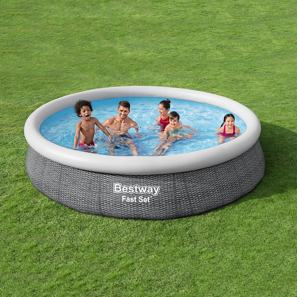 Bestway Piscina Insuflável Adulto Aro Ratan com Depurador 366x76 cm Jardim 57445
