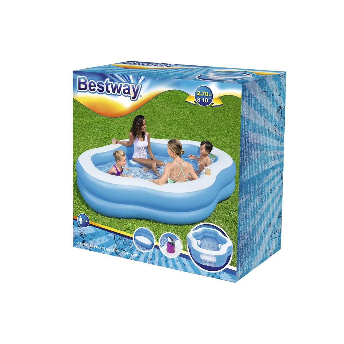Bestway Inflatable Family Pool 270x198x51 cm +6 Years Garden 54409
