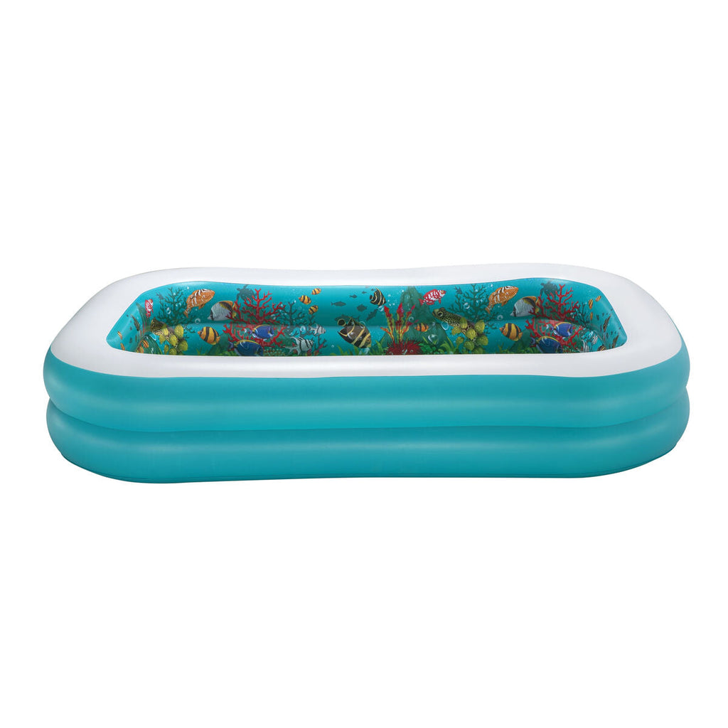 Bestway Inflatable Pool with 2 Chambers, 3D Marine Bottom, with Accessories, 262x175x51 cm, +3 Years, Garden, 54177