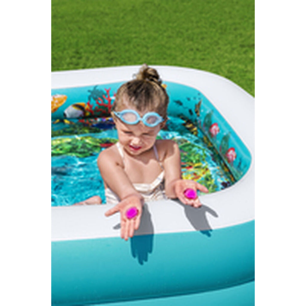 Bestway Inflatable Pool with 2 Chambers, 3D Marine Bottom, with Accessories, 262x175x51 cm, +3 Years, Garden, 54177